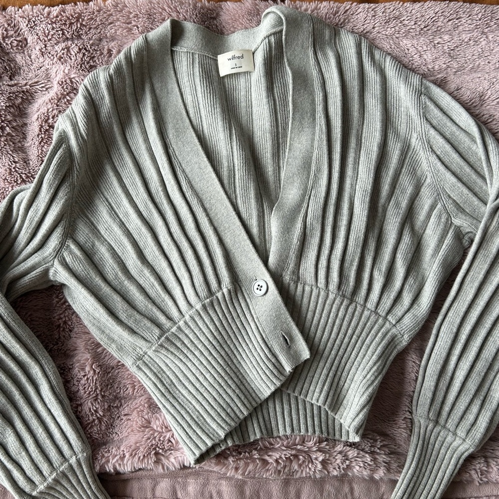 Wilfred Grey Plunge Cardigan